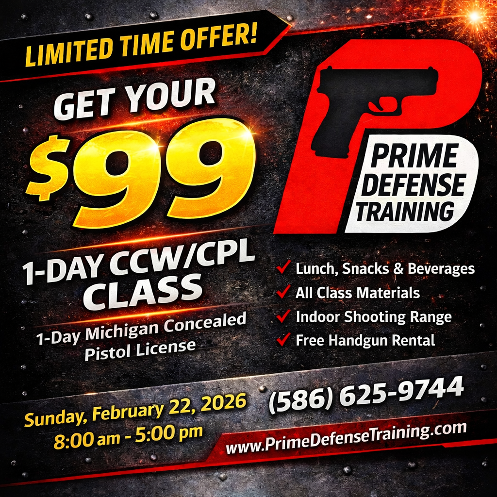 Michigan CPL Class | Prime Defense Firearms Training